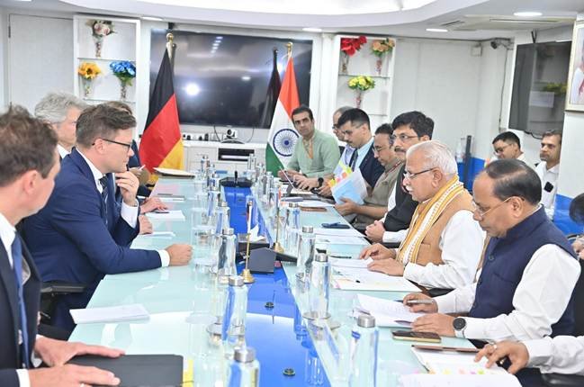 Union Minister for Power and Housing & Urban Affairs Shri Manohar Lal holds bilateral meeting with German Federal Minister Mr. Carsten Schneider to discuss cooperation on energy security, low carbon development and carbon markets